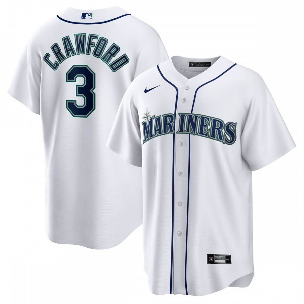 JP Crawford Seattle Mariners Home Replica Jersey - White-Pro Kit Vault | Brand New 26/27 Sports Jerseys